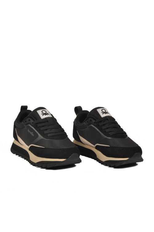 Siyah Bağcıklı Memory Foam Unisex Spor Ayakkabı BNI-11133 G