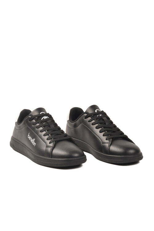 Siyah Bağcıklı Cilt Memory Foam Erkek Spor Ayakkabı BNI-12087 M