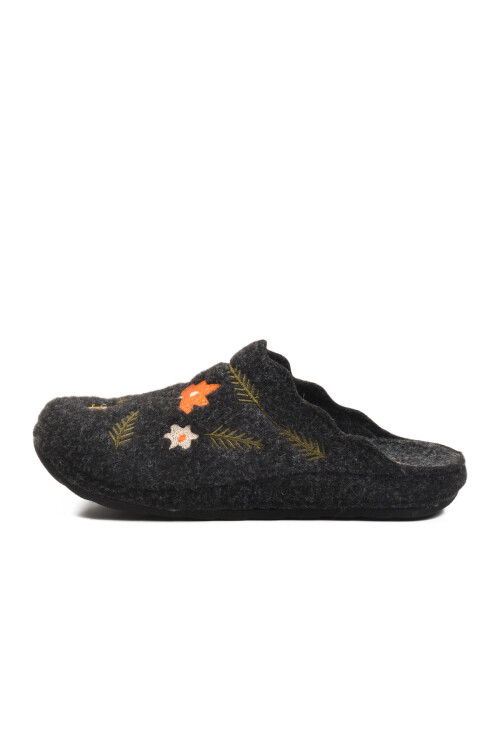 Siyah Keçe Anatomik Kadın Ev Terliği K-9561 Z