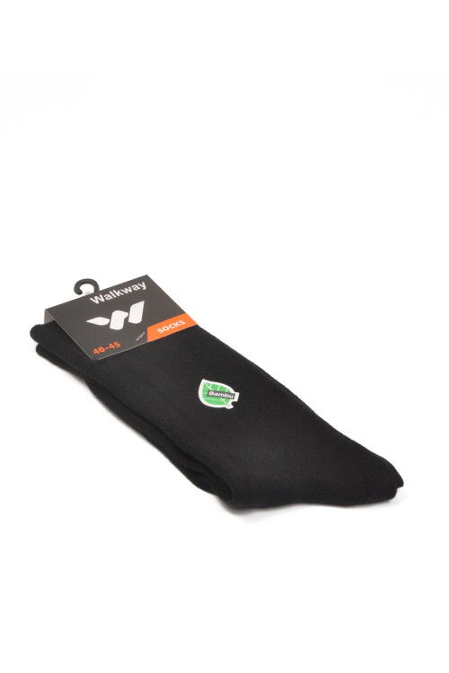 Siyah Dikişli Likralı Bambu Erkek Uzun Çorap BMB-2182