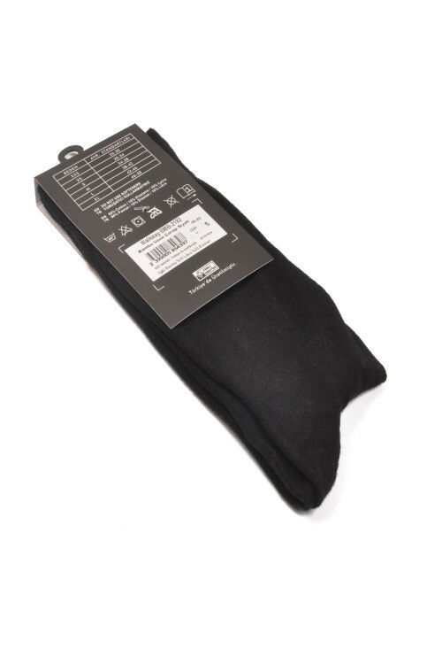 Siyah Dikişli Likralı Bambu Erkek Uzun Çorap BMB-2182