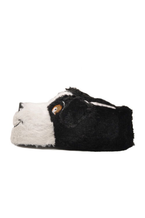 Siyah Köpek Desenli Unisex Panduf 26K001
