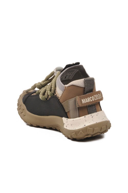 Siyah Bağcıklı Hafif Esnek Kaymaz Erkek Çocuk Spor Ayakkabı 22674 P