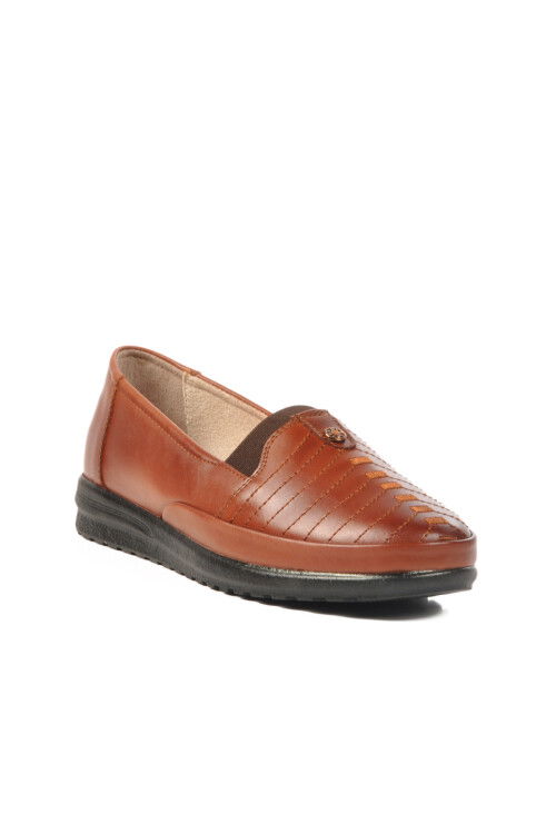 Tan Genuine Leather Womens Casual Shoes 144 Z