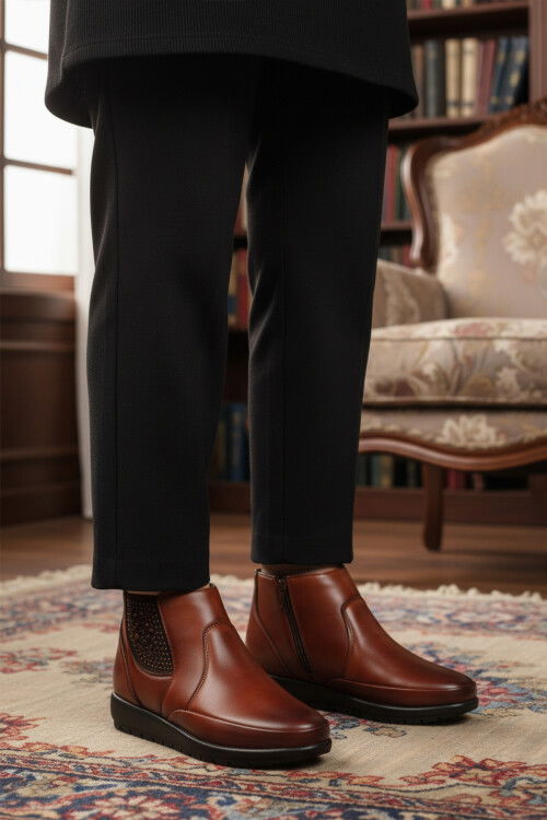 Taba Jel Taban Anatomik Fermuarlı Kadın Bot 301 Z