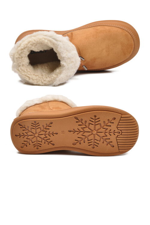 Taba Kürklü Kaymaz Soğuğa Dirençli Kadın Bot 25003 Z