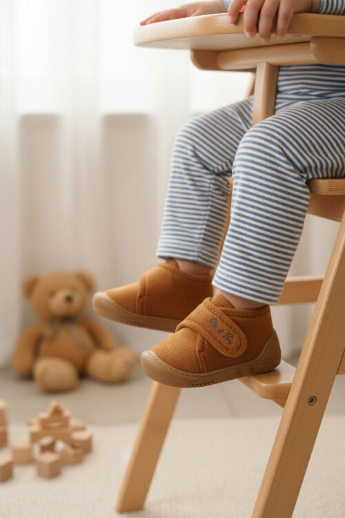 Taba Süet Cırtlı Bebek Panduf Ba&Ba 058989 B