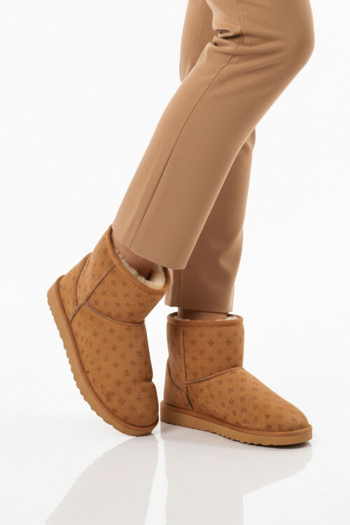 Taba Süet İçi Kürklü Soğuğa Dirençli Kadın Bot PC-55394 Z