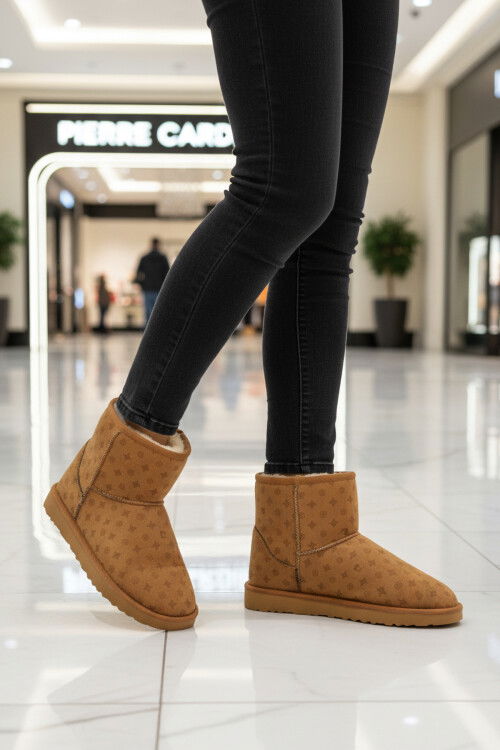 Taba Süet İçi Kürklü Soğuğa Dirençli Kadın Bot PC-55394 Z