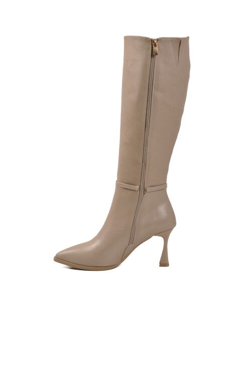 Ten İçi Kürklü Fermuarlı Kadın İnce Topuklu Çizme 9652013 Z