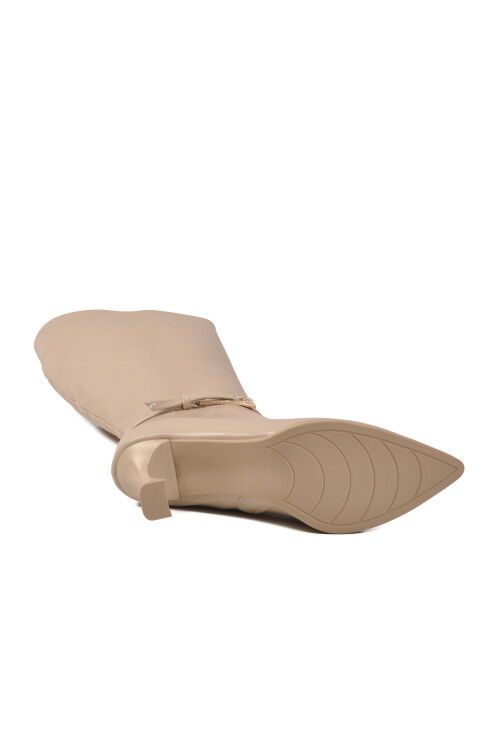 Ten İçi Kürklü Fermuarlı Kadın İnce Topuklu Çizme 9652013 Z