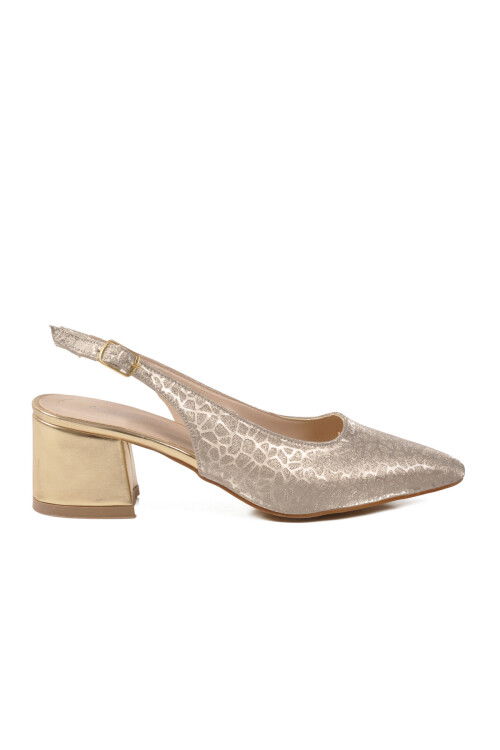 Altın Topuklu Kadın Abiye Ayakkabı 417688 Z