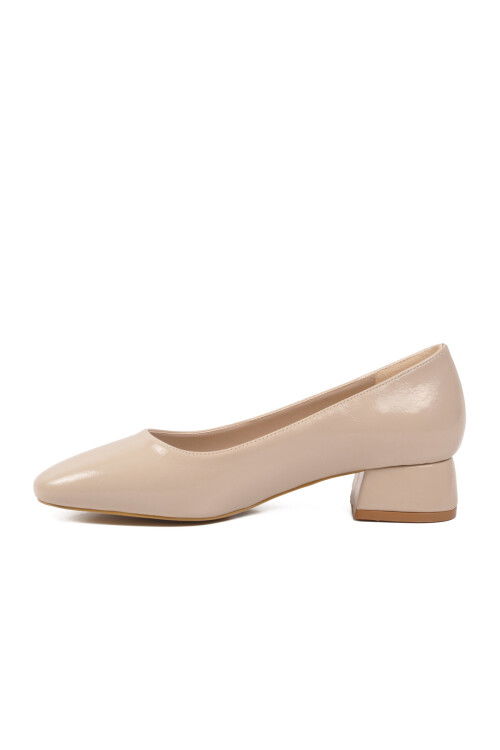 Bej Geniş Kalıp Kadın Topuklu Abiye Ayakkabı 608421 Z