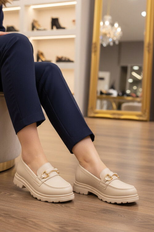 Bej Hafif Kadın Casual Ayakkabı 1003 Z