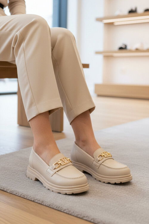 Bej Hafif Kadın Casual Ayakkabı 1005 Z