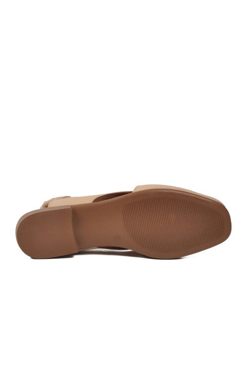 Bej Hakiki Deri Kadın Sandalet 604 Z