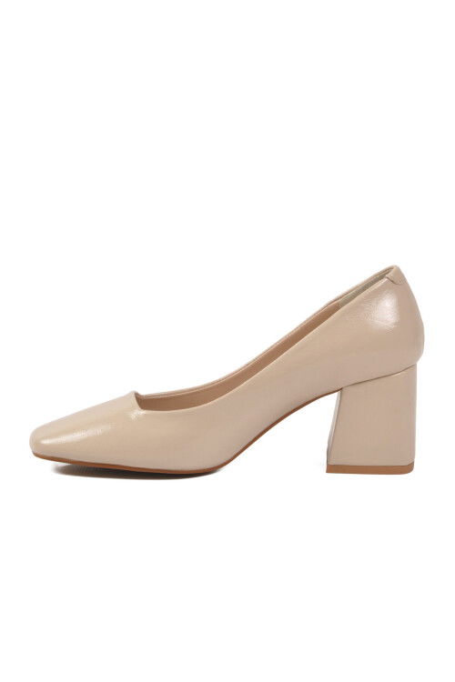 Bej Kadın Kalın Topuklu Ayakkabı 593055 Z