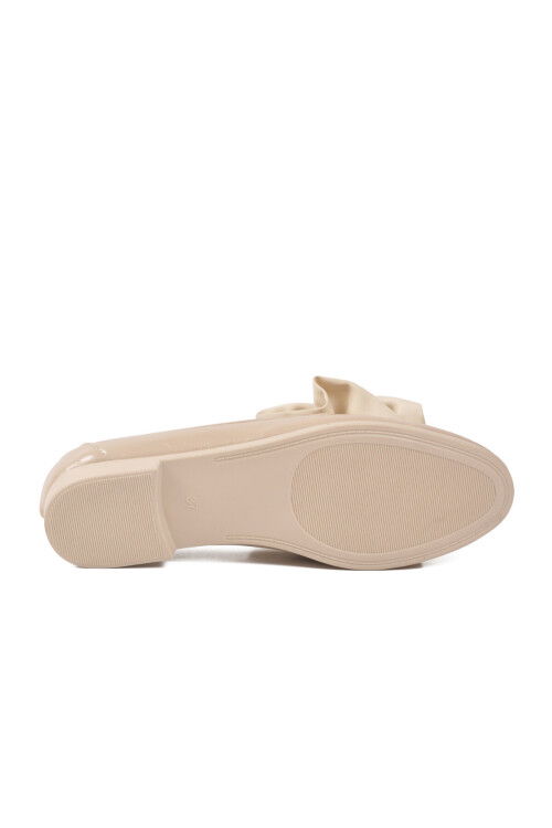 Bej Hafif Fiyonk Kurdeleli Kadın Babet Ayakkabı 572485 Z