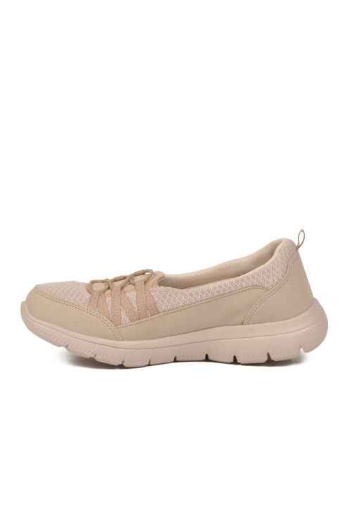 Bej Fileli Hafif Esnek Kadın Günlük Yürüyüş ve Spor Ayakkabı Bst-1009 G