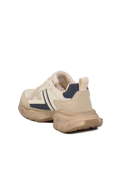 Bej Fileli Hafif Bağcıklı Unisex Spor Ayakkabı BNI-10280 G