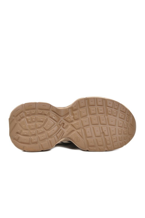 Bej Fileli Hafif Bağcıklı Unisex Spor Ayakkabı BNI-10280 G