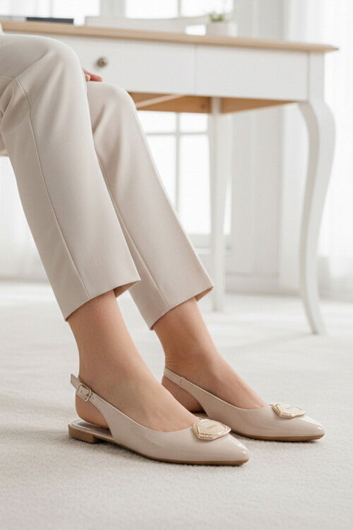 Bej Rugan Hafif İnce Taban Kadın Babet 209196 Z