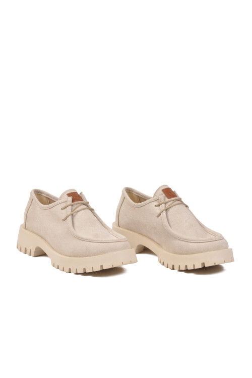 Beige Suede Womens Casual Shoes PC-54319 Z