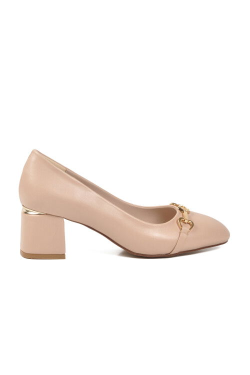 Bej Kadın Topuklu Abiye Ayakkabı 312525 Z