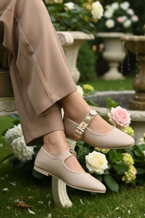 Bej Bantlı Kadın Hafif Casual Ayakkabı B-40 Z