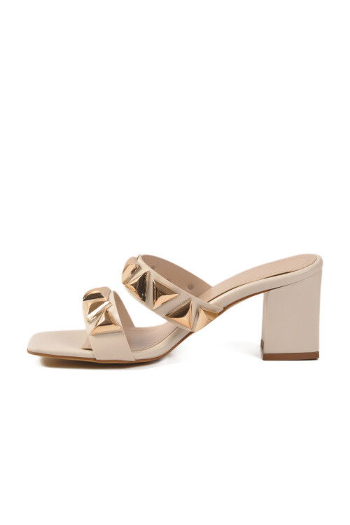 Bej Kadın Topuklu Terlik 547855 Z