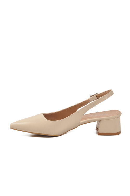 Bej Kadın Topuklu Abiye Ayakkabı 323101 Z