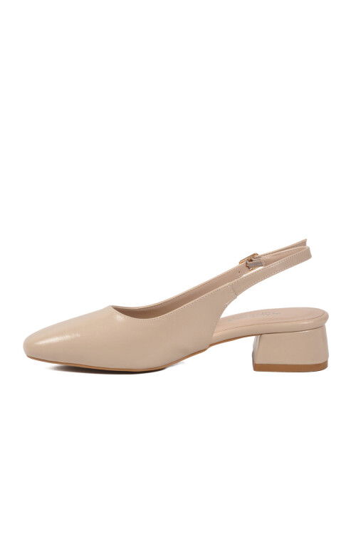 Bej Kadın Topuklu Abiye Ayakkabı 608422 Z