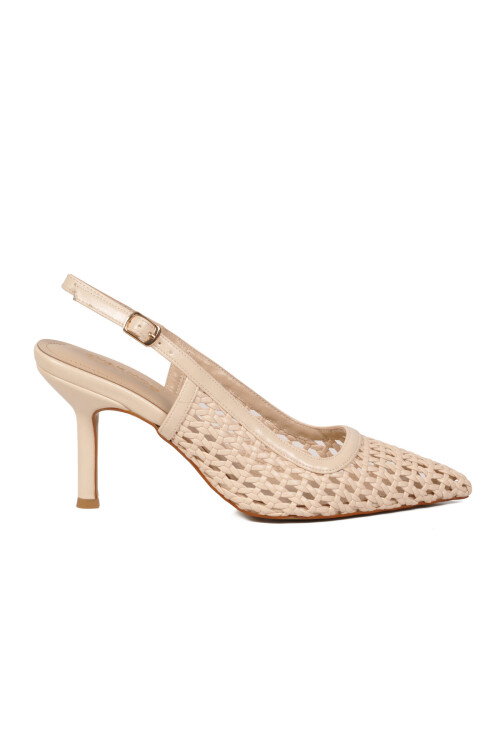 Bej Kadın İnce Topuklu Abiye Ayakkabı 658248 Z