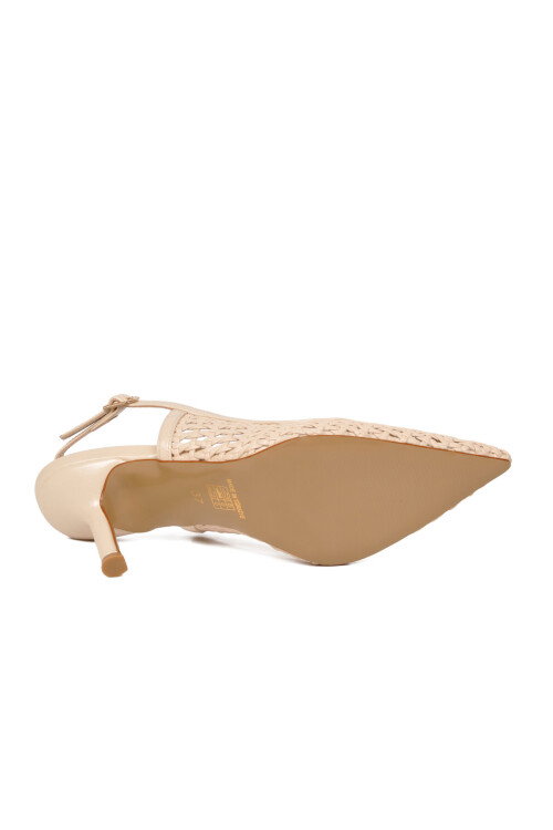 Bej Kadın İnce Topuklu Abiye Ayakkabı 658248 Z
