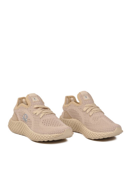 Bej Fileli Hafif Unisex Çocuk Spor Ayakkabı BNI-30961 F