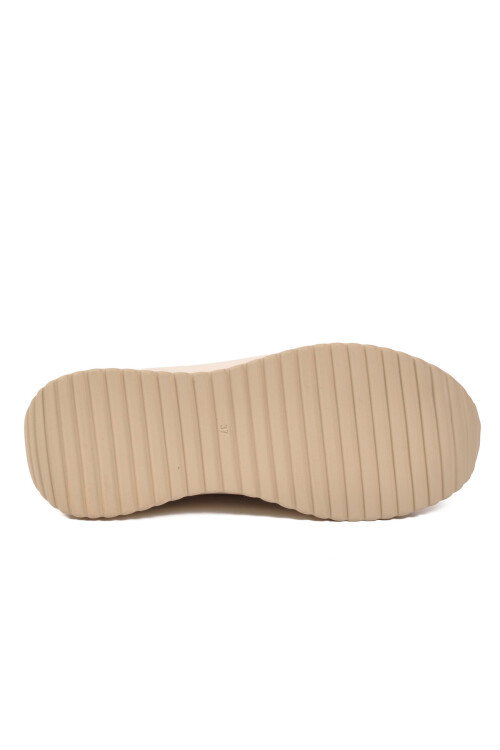 Bej Anorak Hafif Taş İşlemeli Kadın Casual Ayakkabı 26Y301 G