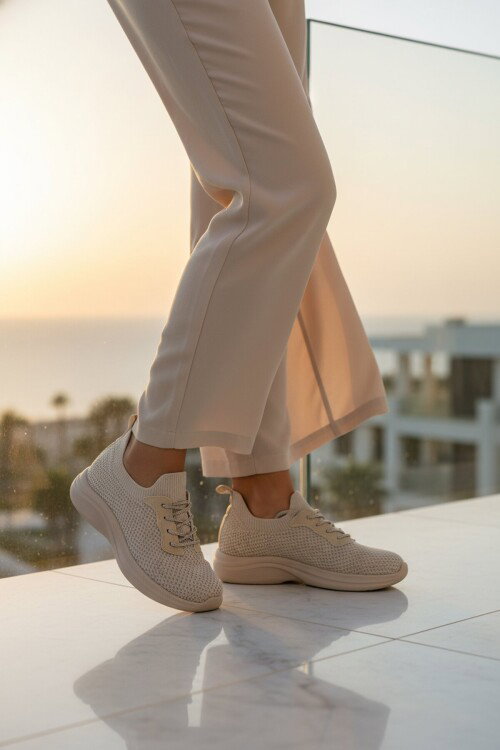 Bej Anorak Hafif Hava Alabilen Kadın Casual Ayakkabı 332171 Z