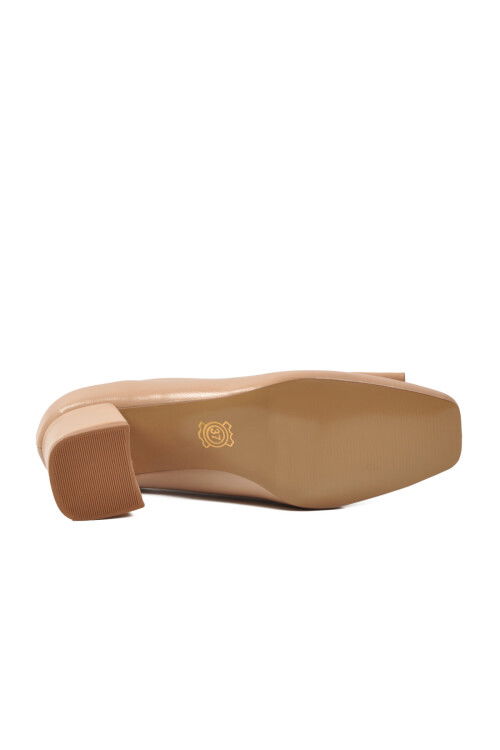 Bej Topuklu Kadın Abiye Ayakkabı 357209 Z