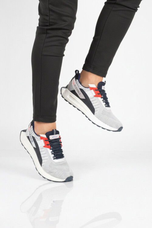 Beyaz Fileli Hafif Esnek Hafızalı Taban Erkek Spor Ayakkabı Bst-654 M