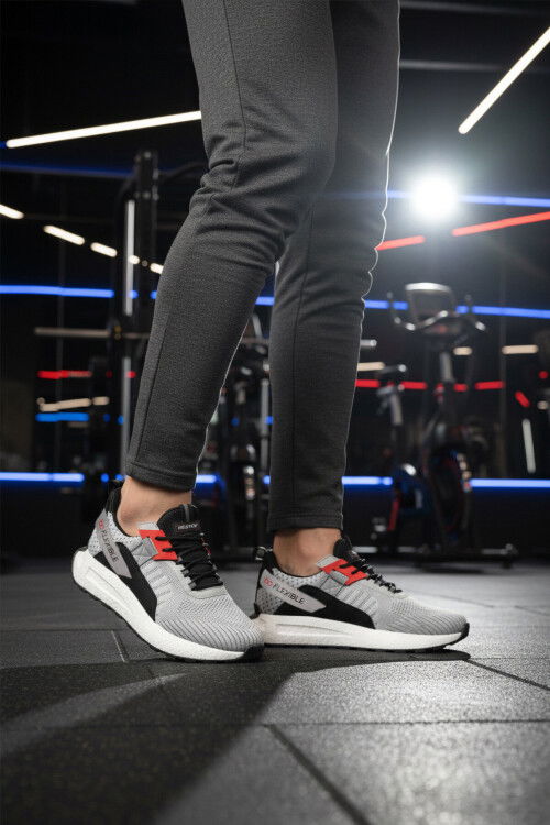 Beyaz Fileli Hafif Esnek Hafızalı Taban Erkek Spor Ayakkabı Bst-654 M