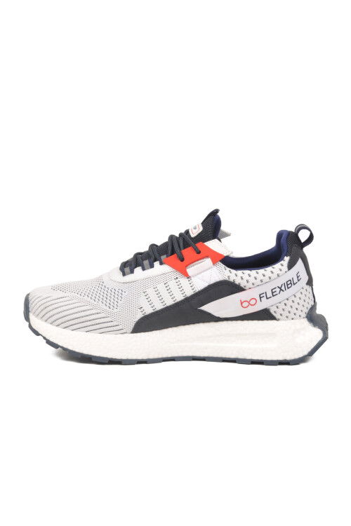 Beyaz Fileli Hafif Esnek Hafızalı Taban Erkek Spor Ayakkabı Bst-654 M