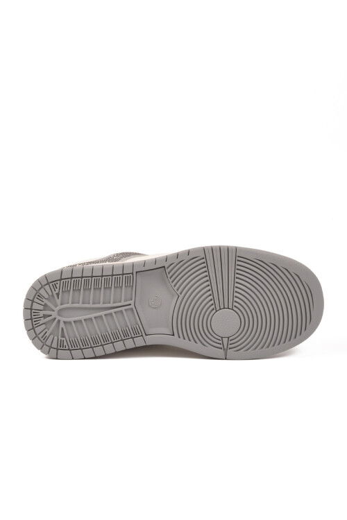 Beyaz Füme Bağcıklı Taş İşlemeli Hafif Kadın Sneaker PCI-11505 G