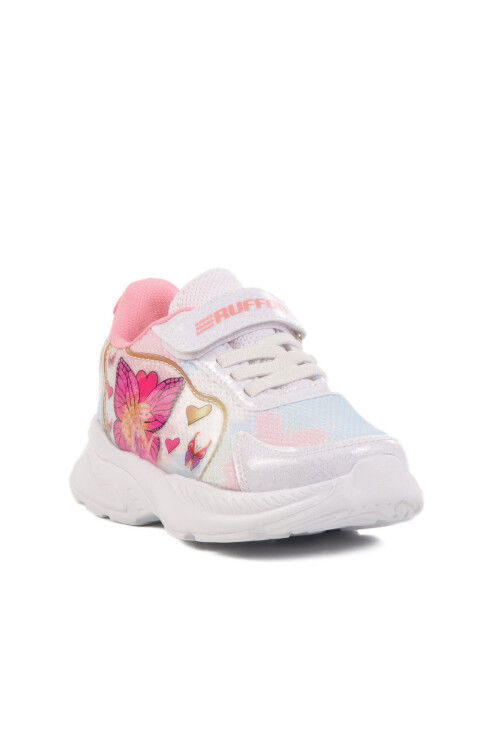 White Pink Mesh Velcro Girls Sneakers Ruffon P