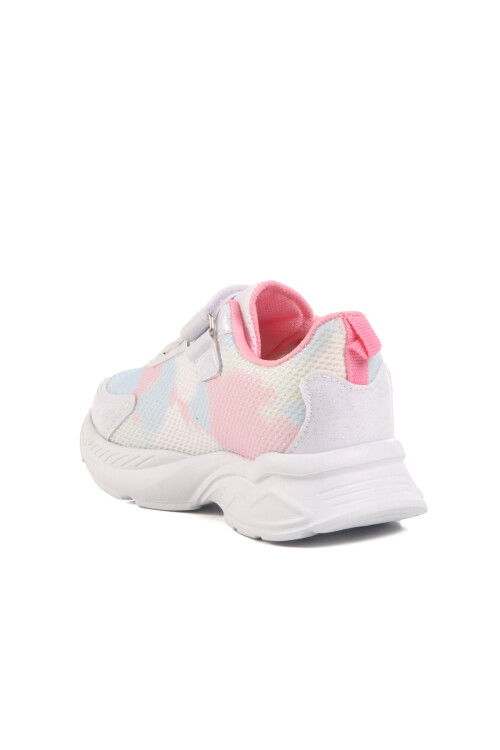 White Pink Mesh Velcro Girls Sneakers Ruffon P
