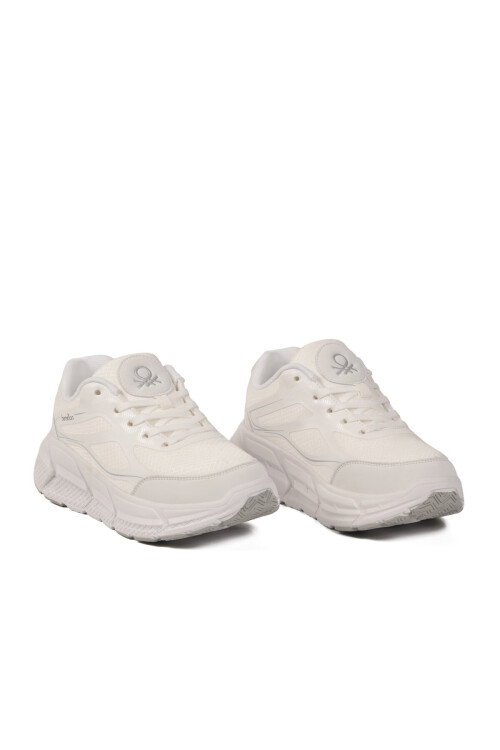 Beyaz Fileli Hafif Esnek Hafızalı Taban Unisex Spor Ayakkabı BNI-11500 G