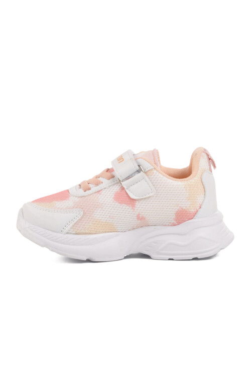 White Powder Mesh Velcro Girls Sneakers Ruffon P