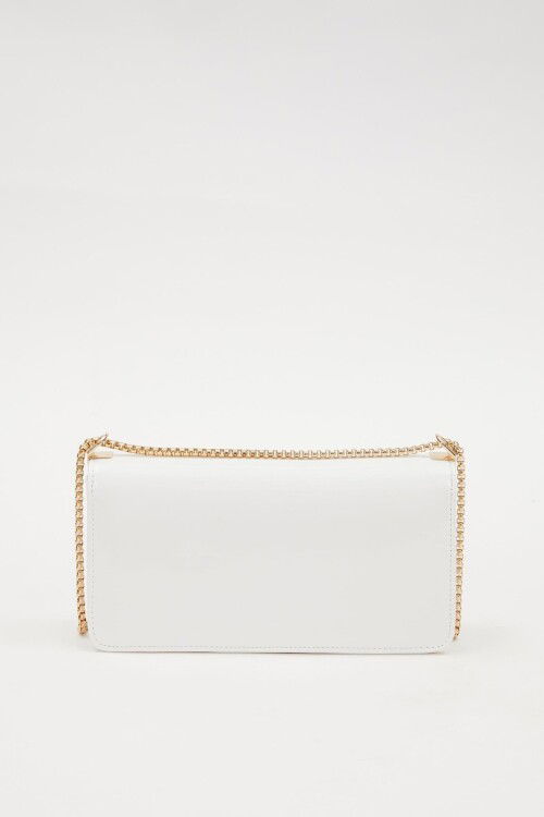 Beyaz Rugan Kadın Omuz Çantası 930191