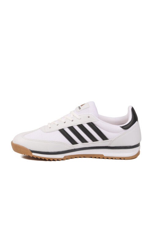 Beyaz Siyah Bağcıklı Kaymaz Erkek Spor Ayakkabı 2377 M