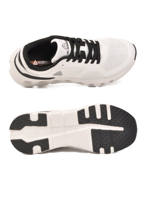 Beyaz Siyah Fileli Hafif Esnek Erkek Spor Ayakkabı 5006 M