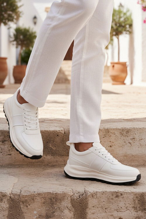 Beyaz Bağcıklı Erkek Casual Ayakkabı 488 M